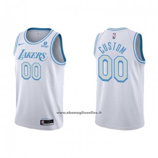 Maglia Los Angeles Lakers Personalizzate Citta 2021-22 Bianco