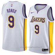 Maglia Los Angeles Lakers Rajon Rondo NO 9 Association 2018 Bianco