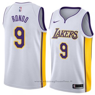 Maglia Los Angeles Lakers Rajon Rondo NO 9 Association 2018 Bianco
