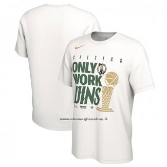Maglia Manica Corta Boston Celtics 2024 NBA Finals Champions Celebration Parade Bianco