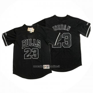 Maglia Manica Corta Chicago Bulls Michael Jordan No 23 Nero