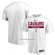 Maglia Manica Corta Cleveland Cavaliers Practice Performance 2022-23 Bianco