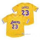 Maglia Manica Corta Los Angeles Lakers Lebron James NO 23 Giallo