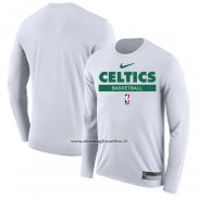 Maglia Manica Lunga Boston Celtics Practice Performance 2022-23 Bianco