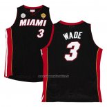 Maglia Miami Heat Dwyane Wade #3 Mitchell & Ness 2012-13 Autentico Nero