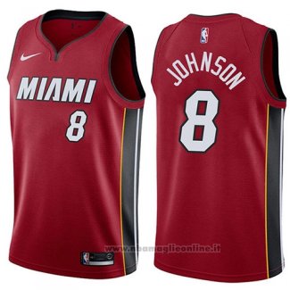 Maglia Miami Heat Tyler Johnson NO 8 Statement 2017-18 Rosso