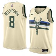 Maglia Milwaukee Bucks Matthew Dellavedova NO 8 Citta 2018 Crema