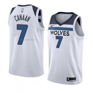 Maglia Minnesota Timberwolves Isaiah Canaan NO 7 Association 2018 Bianco