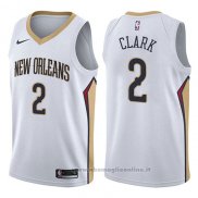 Maglia New Orleans Pelicans Ian Clark NO 2 Association 2017-18 Bianco