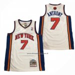 Maglia New York Knicks Carmelo Anthony No 7 Mitchell & Ness 2010-11 Bianco