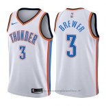 Maglia Oklahoma City Thunder Corey Brewer NO 3 Association 2017-18 Bianco