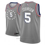 Maglia Philadelphia 76ers Amir Johnson NO 5 Citta 2018-19 Grigio