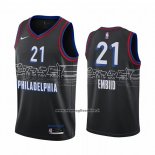 Maglia Philadelphia 76ers Joel Embiid #21 Citta 2020-21 Nero