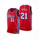 Maglia Philadelphia 76ers Joel Embiid No 21 Statement 2024-25 Rosso