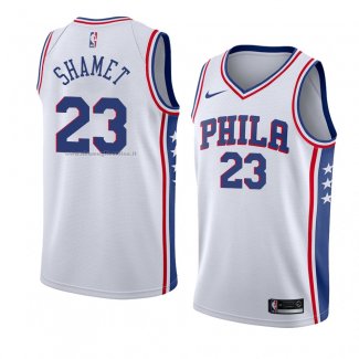 Maglia Philadelphia 76ers Landry Shamet NO 23 Association 2017-18 Bianco