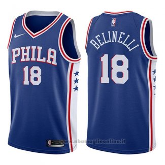 Maglia Philadelphia 76ers Marco Belinelli NO 18 Icon 2017-18 Blu