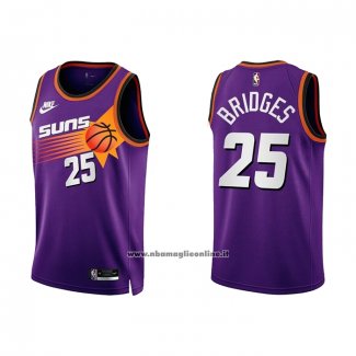 Maglia Phoenix Suns Mikal Bridges #25 Classic 2022-23 Viola