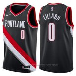 Maglia Portland Trail Blazers Damian Lillard NO 0 2017-18 Nero