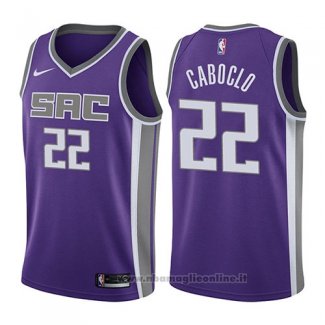 Maglia Sacramento Kings Bruno Caboclo NO 22 Icon 2017-18 Viola