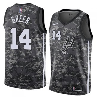 Maglia San Antonio Spurs Danny Green NO 14 Citta 2018 Grigio