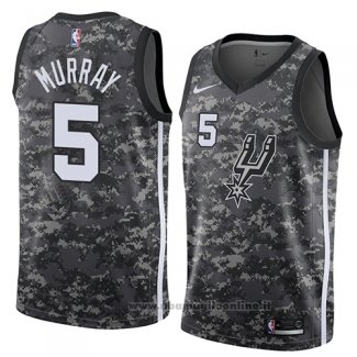 Maglia San Antonio Spurs Dejounte Murray NO 5 Citta 2018 Grigio