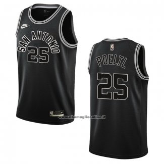 Maglia San Antonio Spurs Jakob Poeltl #25 Classic 2022-23 Nero