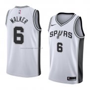 Maglia San Antonio Spurs Lonnie Walker NO 6 Association 2018 Bianco