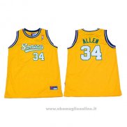 Maglia Seattle SuperSonics Ray Allen NO 34 Historic Giallo2