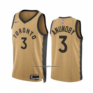 Maglia Toronto Raptors OG Anunoby #3 Citta 2023-24 Or