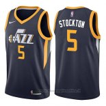 Maglia Utah Jazz David Stockton NO 5 Icon 2017-18 Blu
