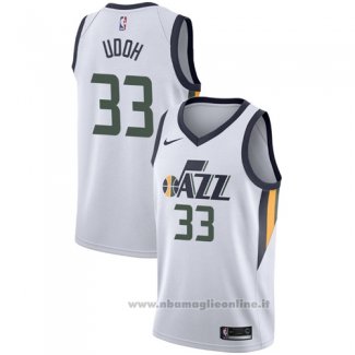 Maglia Utah Jazz Ekpe Udoh NO 33 Association 2017-18 Bianco