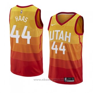 Maglia Utah Jazz Isaac Haas NO 44 Citta 2018 Giallo