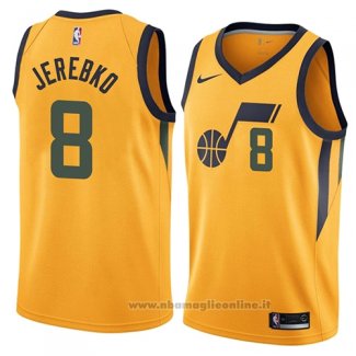 Maglia Utah Jazz Jonas Jerebko NO 8 Statement 2018 Giallo