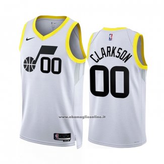 Maglia Utah Jazz Jordan Clarkson #00 Association 2022-23 Bianco