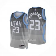 Maglia Utah Jazz Lauri Markkanen No 23 Citta 2025-26 Grigio