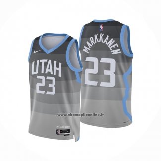 Maglia Utah Jazz Lauri Markkanen No 23 Citta 2025-26 Grigio