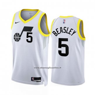 Maglia Utah Jazz Malik Beasley #5 Association 2022-23 Bianco