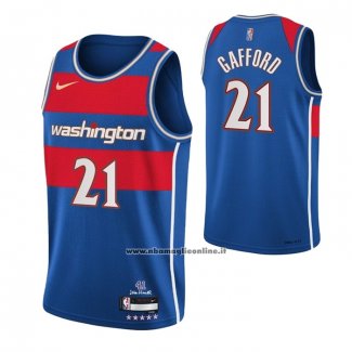 Maglia Washington Wizards Daniel Gafford #21 Citta 2021-22 Blu