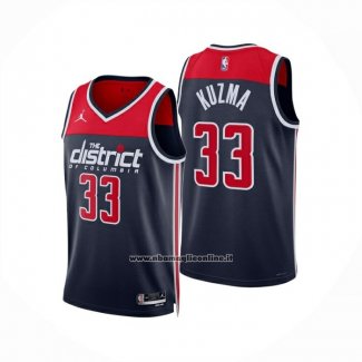 Maglia Washington Wizards Kyle Kuzma No 33 Statement 2024-25 Blu
