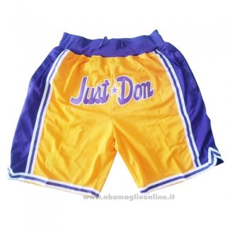 Pantaloncini Los Angeles Lakers Just Don Giallo