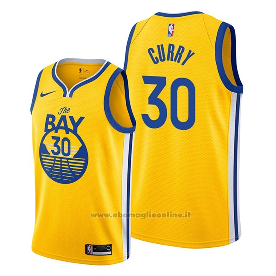 Maglia Golden State Warriors Stephen Curry NO 30 Statement The Bay Or Poco  Prezzo